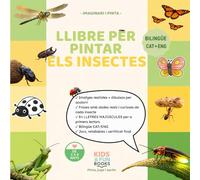 Llibre per pintar els insectes (2-6 anys) - bilingüe CAT-ENG - amb imatges realistes + lletra de pal + activitats: Inspirat en pedagogies actives com ... llenguatge, observació, motricitat i atenció.
