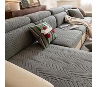 LLIDDAMES Funda de cojín de Asiento de sofá Funda de Asiento de Alta Elasticidad funda de asiento de sofá de Sala de Estar Sofá Cubre Sofás de 1 2 3 4 Plazas(Dark Grey,Quadruple) W65-80cm L155-180cm