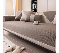 LLIDDAMES Housse de Canapé Lavable Coton-Lin Doux Housse Canapé 2 3 4 Places Couvre canapé Antidérapant Toutes Saisons Housse canape d'angle Protège Meubles pour Le Salon(Coffee,110 * 240cm)