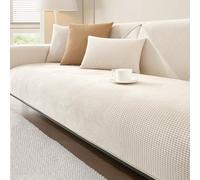 LLIDDAMES Impermeable Housse Canapé 3 Places Couvre Canapé en Chenille Douce Lavable Protège-canapé Antidérapant pour Chiens jeté de canapé avec Accoudoirs pour Canapé et Sofa (White,70 * 70cm)