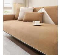 LLIDDAMES Impermeable Housse Canapé 3 Places Couvre Canapé en Chenille Douce Lavable Protège-canapé Antidérapant pour Chiens jeté de canapé avec Accoudoirs pour Canapé et Sofa (Brown,90 * 120cm)