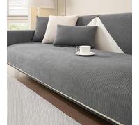 LLIDDAMES Impermeable Housse Canapé 3 Places Couvre Canapé en Chenille Douce Lavable Protège-canapé Antidérapant pour Chiens jeté de canapé avec Accoudoirs pour Canapé et Sofa (Dark Grey,70 * 210cm)