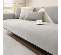 LLIDDAMES Impermeable Housse Canapé 3 Places Couvre Canapé en Chenille Douce Lavable Protège-canapé Antidérapant pour Chiens jeté de canapé avec Accoudoirs pour Canapé et Sofa (Grey,90 * 240cm)