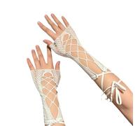 LLINthy 1 paire de manches longues réglables pour femme, Hiphop en dentelle, couvre-poignets pour cyclisme, course à pied, randonnée, manches rétro en dentelle, blanc, taille unique