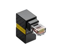 LLINthy Adaptateur Ethernet RJ45 mâle vers femelle - Adaptateur Ethernet RJ45 coudé à 90 degrés Cat6 - Rallonge blindée