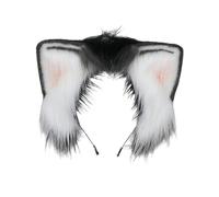 LLINthy Bandeau d'oreille en fausse fourrure pour cosplay, accessoire de fête, bal masqué, accessoires d'animation