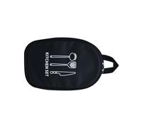 LLINthy Batterie de cuisine de camping robuste avec plusieurs poches pour la cuisine en plein air et les accessoires de voyage Sac de rangement, Noir