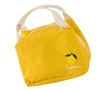 LLINthy Boîte à déjeuner isotherme de grande capacité en coton et lin coloré avec poignée pour un usage quotidien Sac à déjeuner pour femme