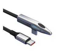 LLINthy Câble de charge flexible coudé de type C 240 W en nylon renforcé en alliage tressé pour téléphones, ordinateurs portables, tablettes, câble de charge rapide C