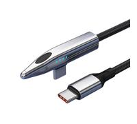 LLINthy Câble de charge flexible coudé de type C 240 W en nylon renforcé en alliage tressé pour téléphones, ordinateurs portables, tablettes, câble de charge rapide C