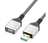 LLINthy Câble d'extension USB 3.0 de 50 cm à 5 m, 5 Gbit/s, vitesse rapide de transfert de données et cordon d'alimentation pour appareils USB, cordon adaptateur mâle vers femelle noir