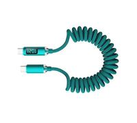 LLINthy Câble USB C tressé robuste avec mécanisme à ressort rétractable 120 W Charge rapide pour appareils électroniques 480 mbps