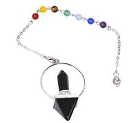 LLINthy Collier ras du cou avec pendentif pyramide hexagonale en pierre de cristal naturel chaîne de clavicule longueur réglable, Pierre
