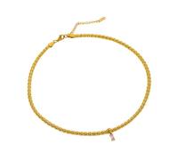 LLINthy Collier ras du cou élégant avec pendentif carré en zircon - Collier réglable pour fêtes et réunions formelles