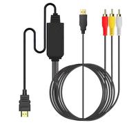 LLINthy Convertisseur analogique vers numérique HdTV avec synchronisation musicale et vidéo, prend en charge la sortie 720p 1080p pour moniteur PC RCA vers câble convertisseur HDMI