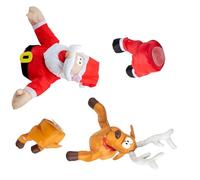 LLINthy Crashing Reindeer Animated Christmas Window Decorations Crasher Santa/Holiday Party Decoration Gift Crasher Santa/Brokes Out From