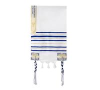 LLINthy Écharpe religieuse en polyester léger 30 x 105 cm, motif symbolique, culte du vendredi, accessoire de prière pour culte religieux, Bougeoir bleu, taille unique