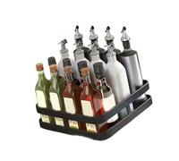 LLINthy Étagère de rangement ronde réglable pour comptoir de cuisine et salle de bain - Construction en métal robuste - Présentoir rotatif pour cosmétiques