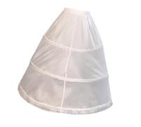 LLINthy Jupe créole en crinoline pour filles de 65 cm avec cadre en acier pour mariages, fêtes, événements formels, jupe respirante réglable pour enfants pour concours de beauté, blanc, Taille unique