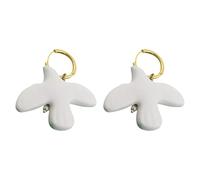 LLINthy Longue chaîne multifonction avec pendentif colombe de la paix blanche - Boucles d'oreilles tendance pour un usage quotidien élégant