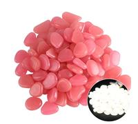 LLINthy Lot de 100 pierres de rivière lumineuses en résine décoratives pour plantes en pot et paysages nocturnes avec lueur nocturne