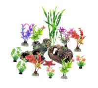 LLINthy Lot de 14 décorations pour aquariums, troncs d'arbres, petits poissons