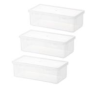 LLINthy Lot de 2/3 trousses rigides transparentes empilables de grande capacité pour économiser de l'espace, Lot de 3.