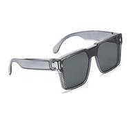 LLINthy Lunettes de soleil surdimensionnées sportives légères et tendance pour voyage, scène, festival de musique, photographie, port confortable, Gris transparent