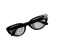 LLINthy Lunettes œil de chat avec motif tête de mort et strass - Monture légère - Look tendance - Unisexe - Monture noire, Noir
