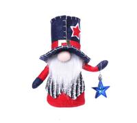 LLINthy Nains de fête des anciens combattants en peluche scandinaves Tomtes Couple Elfes Décorations Étoile rayée Ornement en peluche 4 juillet Décoration de jour de l'indépendance