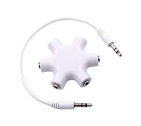 LLINthy Oxygenfree Répartiteur stéréo 5 en 1 Adaptateur 3,5 mm Connecteurs plaqués or pour partage multi-appareils et réduction du bruit