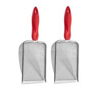 LLINthy Pelle à litière pour chats - Pelle à tamis fin - Pelle à petit trou - Pelle à saleté - Maille robuste - Tamis de terreau en acier inoxydable