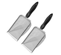 LLINthy Pelle à litière pour chats - Pelle à tamis fin - Pelle à petit trou - Pelle à saleté - Maille robuste - Tamis de terreau en acier inoxydable