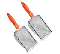 LLINthy Pelle à litière pour chats - Pelle à tamis fin - Pelle à petit trou - Pelle à saleté - Maille robuste - Tamis de terreau en acier inoxydable