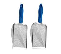 LLINthy Pelle à litière pour chats - Pelle à tamis fin - Pelle à petit trou - Pelle à saleté - Maille robuste - Tamis de terreau en acier inoxydable