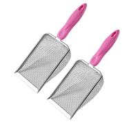 LLINthy Pelle à litière pour chats - Pelle à tamis fin - Pelle à petit trou - Pelle à saleté - Maille robuste - Tamis de terreau en acier inoxydable