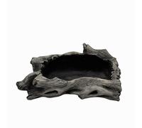 LLINthy Pot de fleurs artificielles en bois flotté pour plantes grasses en résine - Sculpture de souches d'arbre rustiques - Pots de fleurs de cactus pour fraises et petites plantes artificielles en