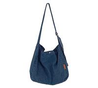 LLINthy Sac à bandoulière vintage de grande capacité pour adolescent, femme, homme, sac à bandoulière pour étudiant, école, bleu clair, One Size