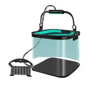 LLINthy Seau à poisson portable de 8/13 L avec corde, pliable, résistant à l'eau, accessoires d'extérieur