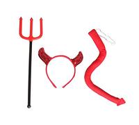 LLINthy Serre-tête avec cornes de diable et sceptre de dessin animé - Accessoires de cheveux pour femme et fille