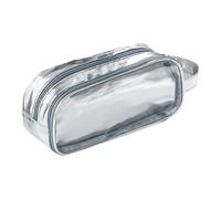 LLINthy Trousse à crayons multifonction de grande capacité pour étudiante et fille - Plusieurs compartiments, Argenté.