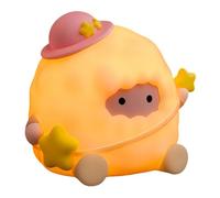 LLINthy Veilleuse à intensité variable en forme de mouton avec fonction minuterie, lampe USB en silicone souple, texture en silicone pour garçons et filles