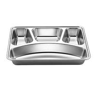 llio Plat de Nourriture de récipient de déjeuner de Plateau de dîner divisé d'acier Inoxydable de pour la Section de Cantine d'école 3/4/5