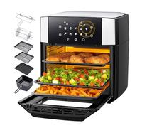 LLIVEKIT 15L Friteuse à Air Chaud, 90% d'huile en Moins AirFryer XXL, 10 en 1 Programmes Friteuse sans Huile, Mini Four Électrique avec 7 Accessoires, Chaleur Tournante, Écran Tactile, 1800W