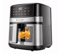 LLIVEKIT 7L Air Fryer XXL avec Écran Tactile Couleur Multifonction | Friteuse sans Huile avec Turbo Circulation d'Air Améliorée, 95% Moins d'Huile, 8 Programmes, Fenêtre & Éclairage Intérieur