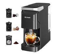 LLIVEKIT Machine à Café 3 en 1, 20 Bars, Chauffe en 40 s, Autonettoyant | Compatible avec Capsules Nespresso/Dolce Gusto, Cafetière à Café Moulu, Réservoir d'Eau 920 ml, pour Maison et Bureau