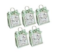 Lljsszr 5 Boîtes Cadeaux, Boîtes à Dragées, Sachets à Bonbons Pratiques, Contenants Cadeaux pour en-Cas, Vert
