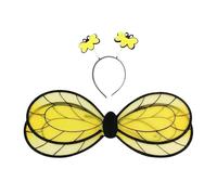 Lljsszr Bandeau Femme Costume Abeille Ensemble Déguisement Ailes Accessoire Décoratif Léger En Polyester Adapté pour Représentation sur Scène Fête Cosplay, Noir