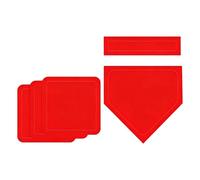 Lljsszr Base de Baseball Antidérapante Marqueur de Terrain Essentiel Équipement Sportif Pièce Robuste Transport Facile Adaptée aux Jeux en Plein Air École Jardin, Rouge, Lot De 5 Pcs