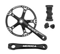 Lljsszr Pédalier de Vélo Pliant MEROCA Manivelles Chaîne Bras Monocoque Léger Aluminium CR Mo Interface Spindle, Manivelle Gauche Et Droite + Boîtier De Pédalier + Plateau 47T